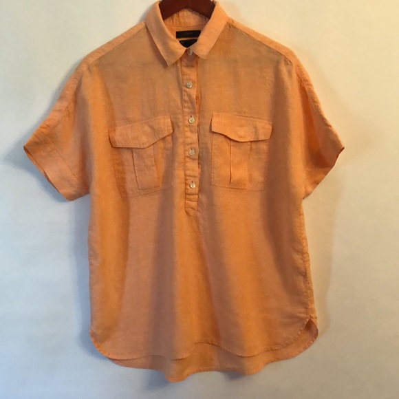 J. Crew Baird McNutt Irish linen popover top sz 8 - Picture 3 of 13